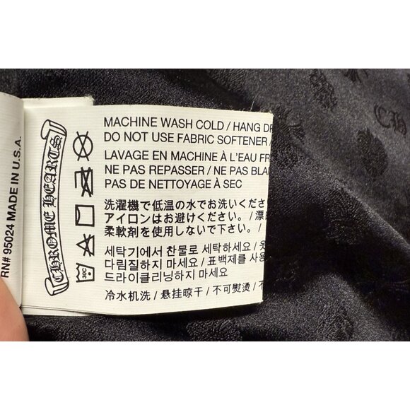 Chrome Hearts Womens Black Goose Down Puffer Jacket With Zip & Button Front Size - Picture 8 of 16